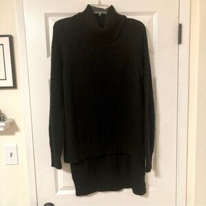 Black turtleneck knit sweater